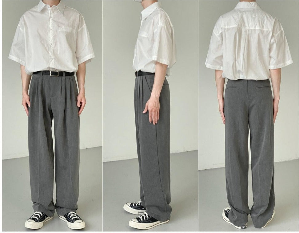 Drape Straight Casual Suit Pants
