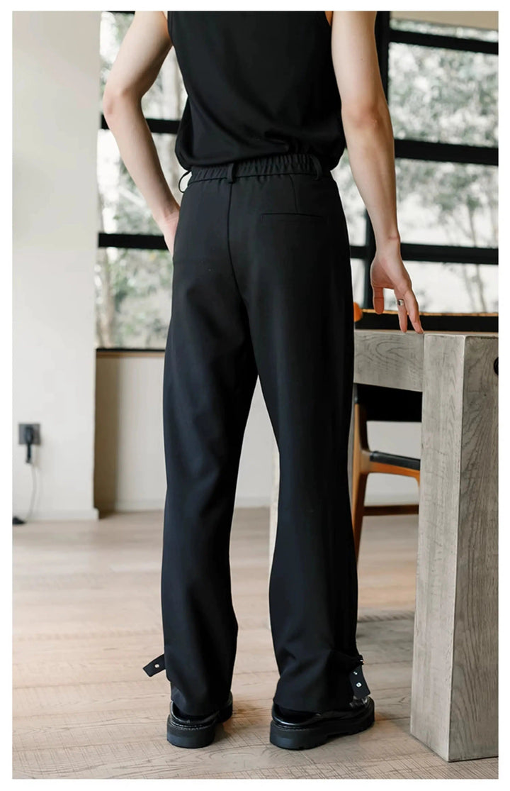 Drape Straight-leg Pleated Pants