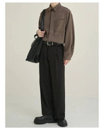 Drape Straight-leg Suit Pants