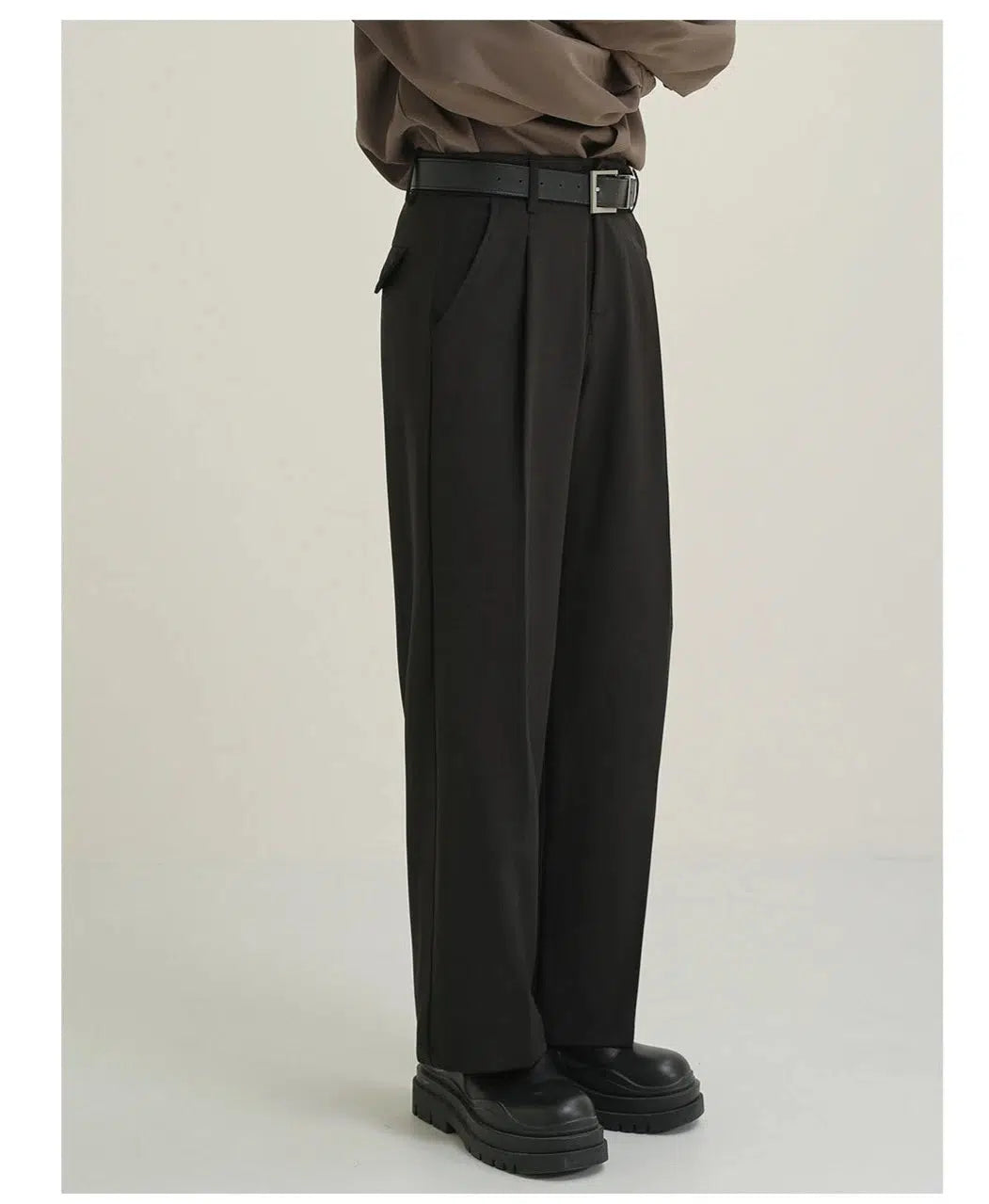 Drape Straight-leg Suit Pants