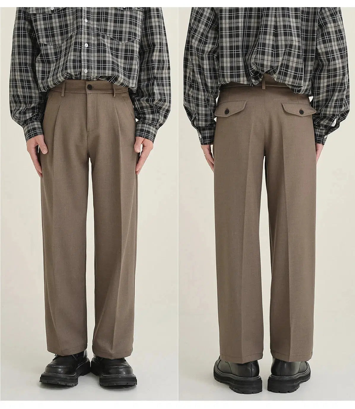 Drape Straight-leg Suit Pants