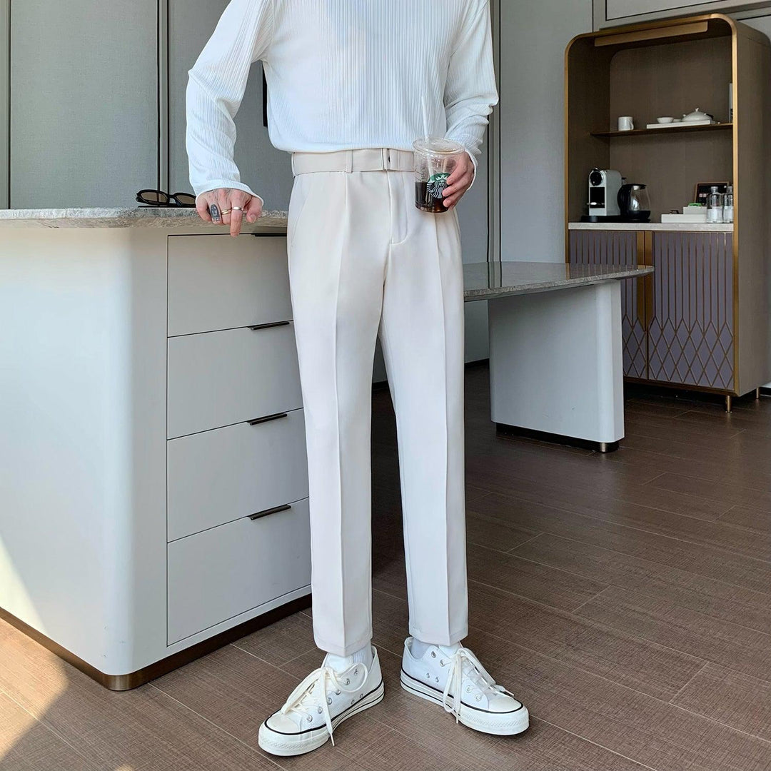 Drape Wide-Leg Pants With Belt