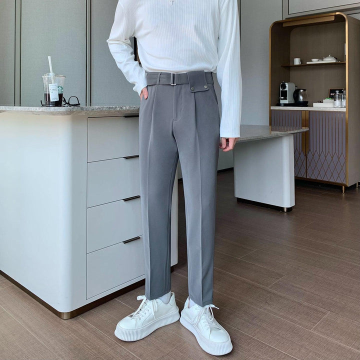 Drape Wide-Leg Pants With Belt