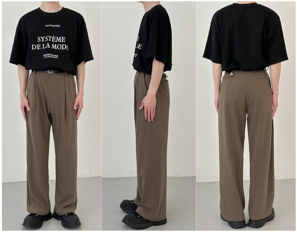 Drape Wide-leg Casual Pants