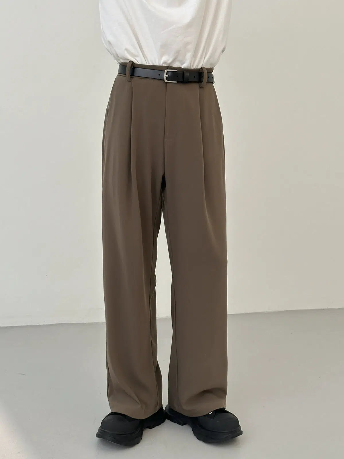 Drape Wide-leg Casual Pants