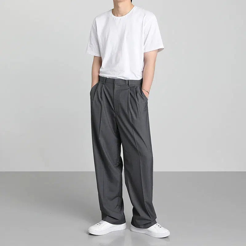 Drape Wide-leg Suit Pants