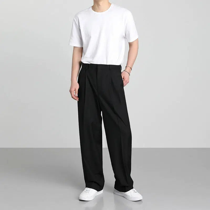 Drape Wide-leg Suit Pants