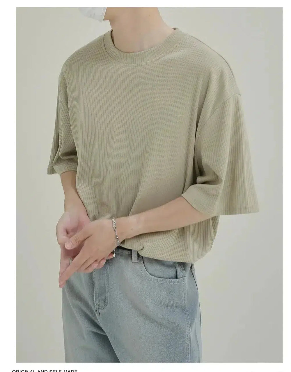 Drape-free Ironing Striped Breathable T-shirt