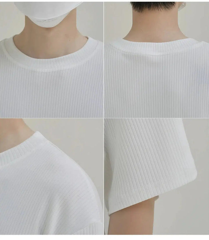 Drape-free Ironing Striped Breathable T-shirt