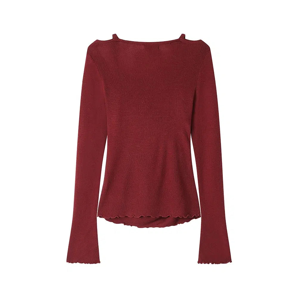 Draped Knit Turtleneck Sweater