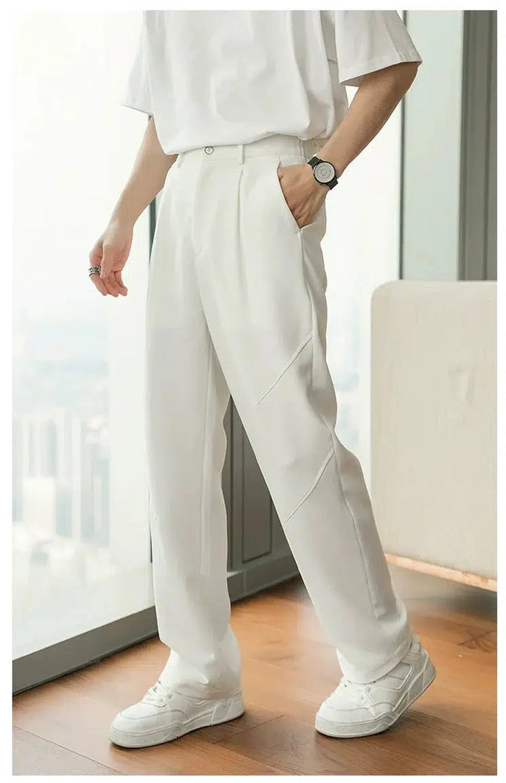 Drapey Straight-leg Dress Pants