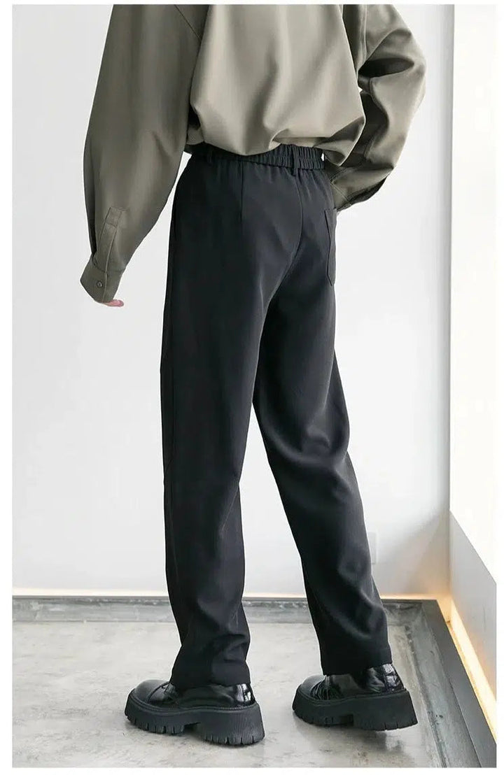 Drapey Straight-leg Dress Pants