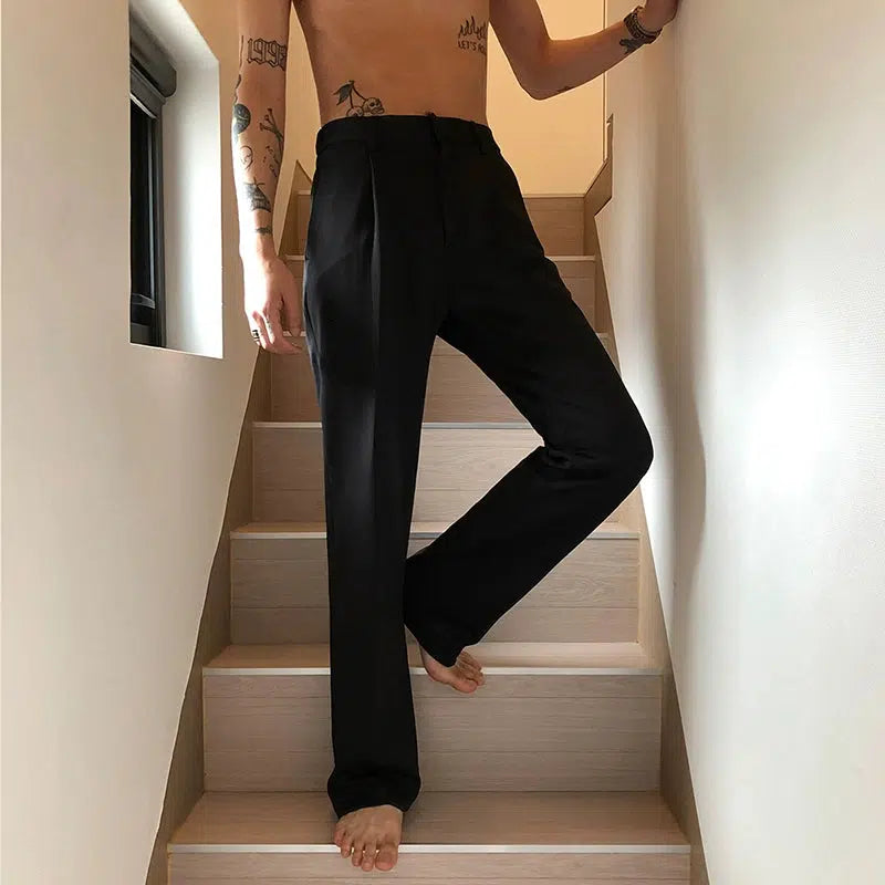 Drapey Straight-leg Suit Pants