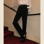 Drapey Straight-leg Suit Pants