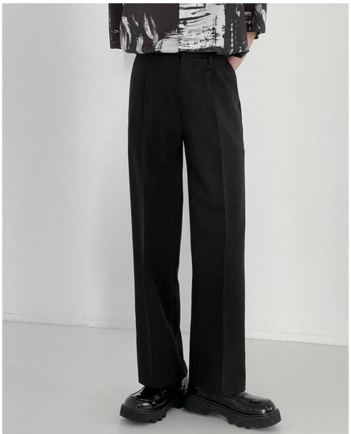 Drapey Thin Suit Straight Pants