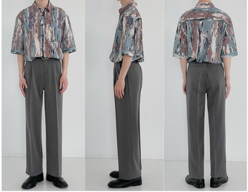 Drapey Thin Suit Straight Pants