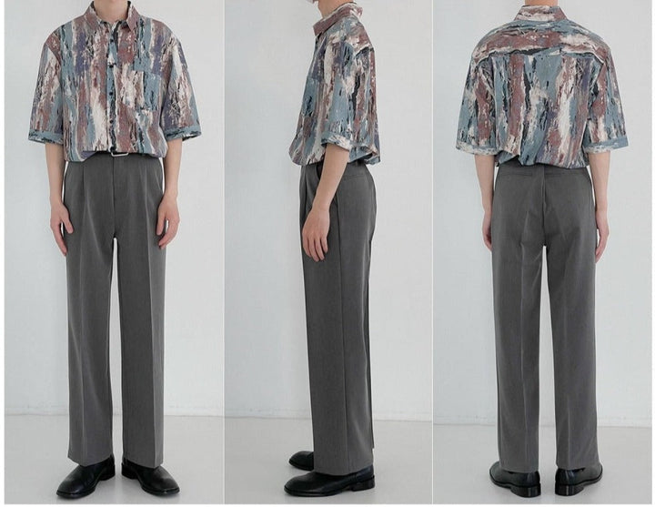 Drapey Thin Suit Straight Pants