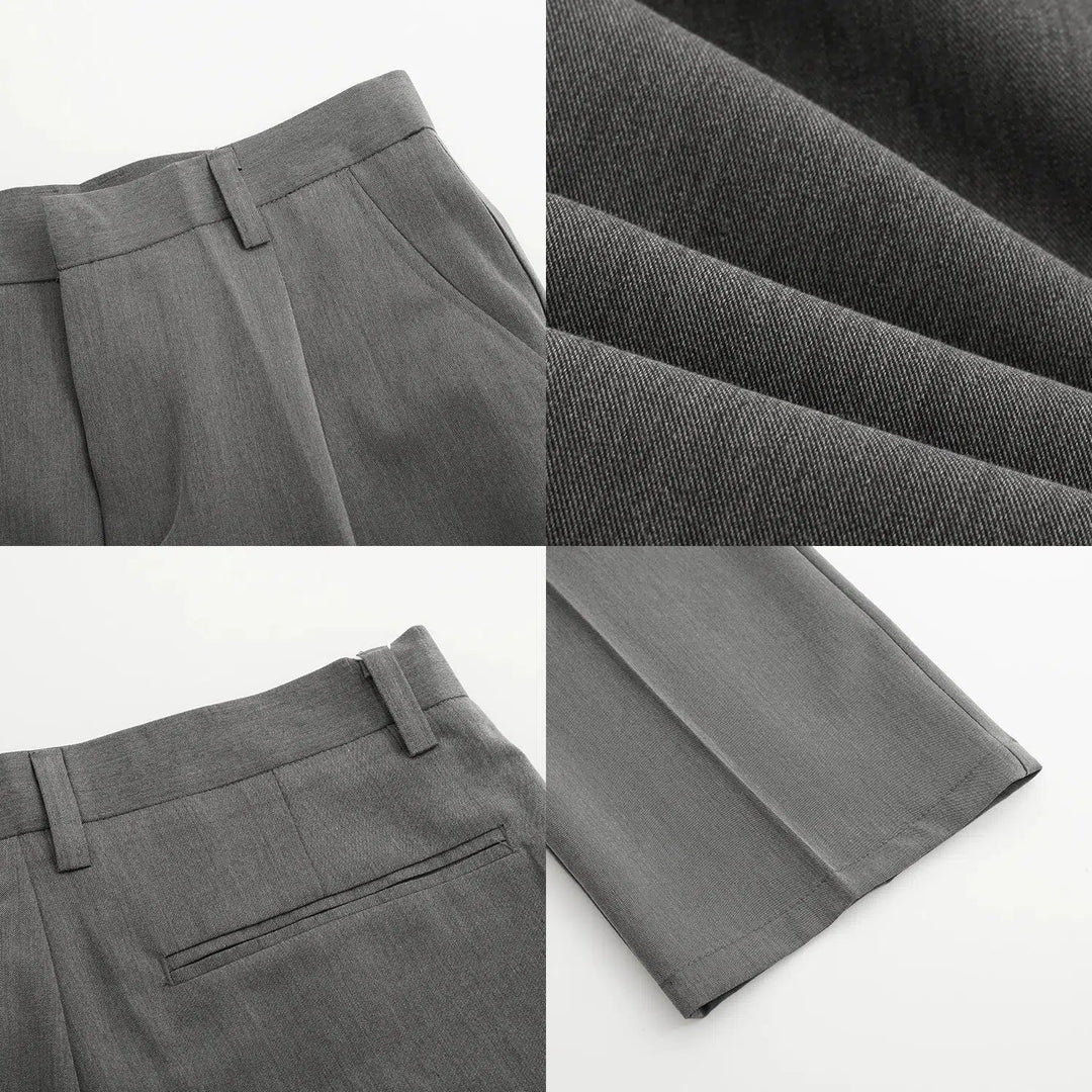 Drapey Thin Suit Straight Pants