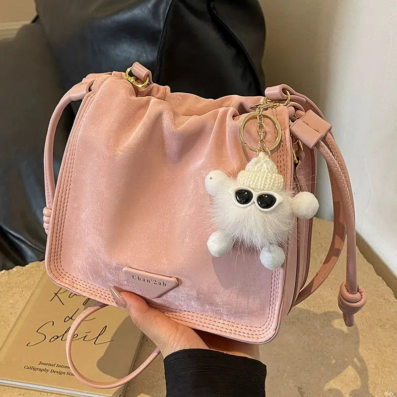 Drawstring Bucket Shoulder Bag