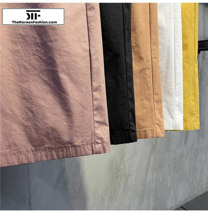 Drawstring Cotton Slim-fit Shorts