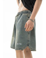 Drawstring Denim Shorts
