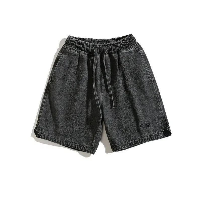 Drawstring Denim Shorts
