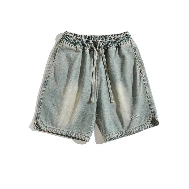 Drawstring Denim Shorts
