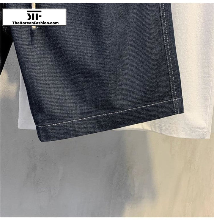 Drawstring Denim Shorts