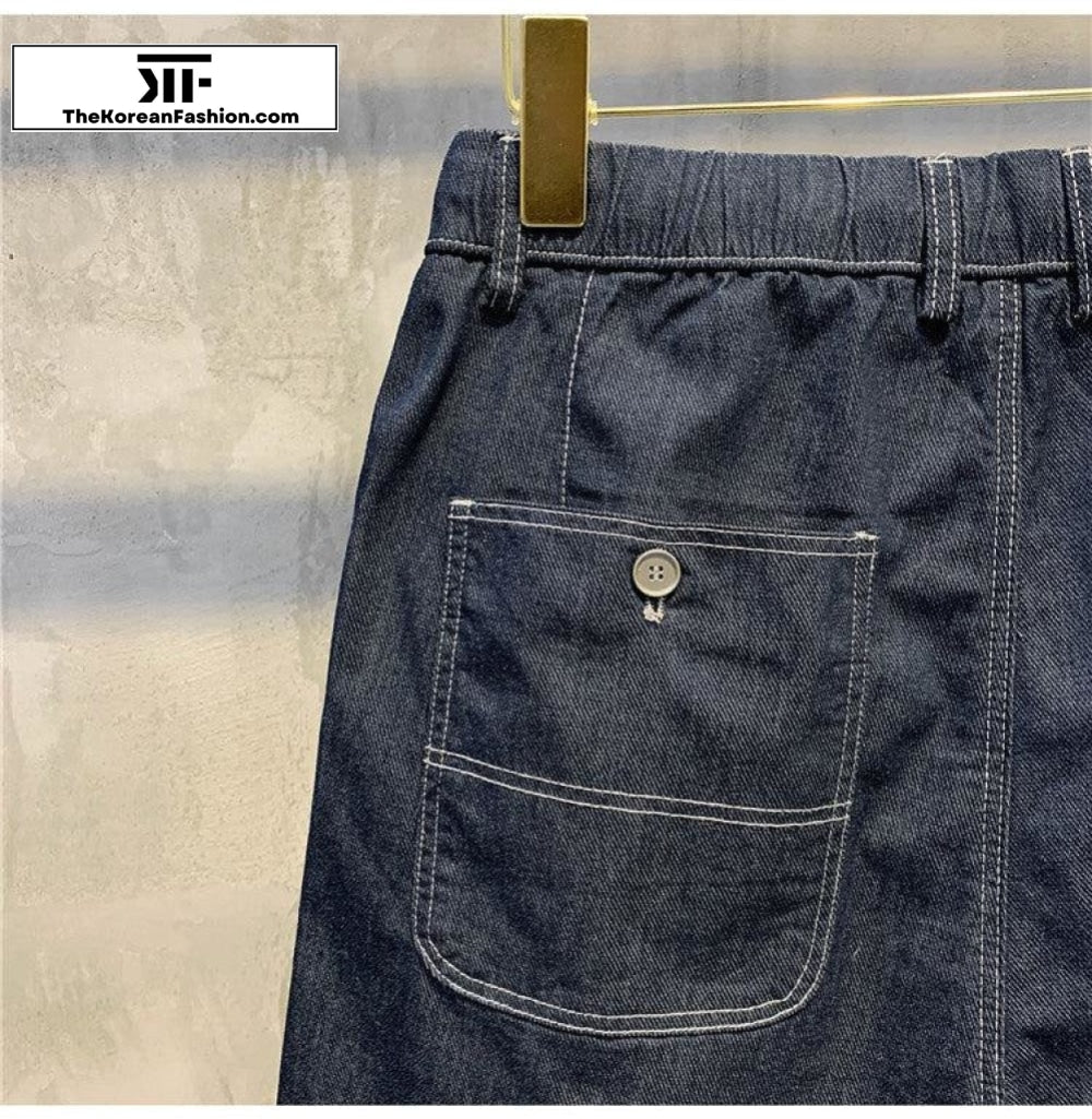 Drawstring Denim Shorts