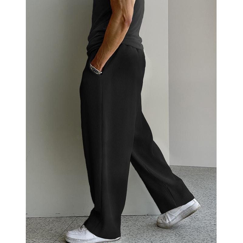 Drawstring Drape Pleated Pants