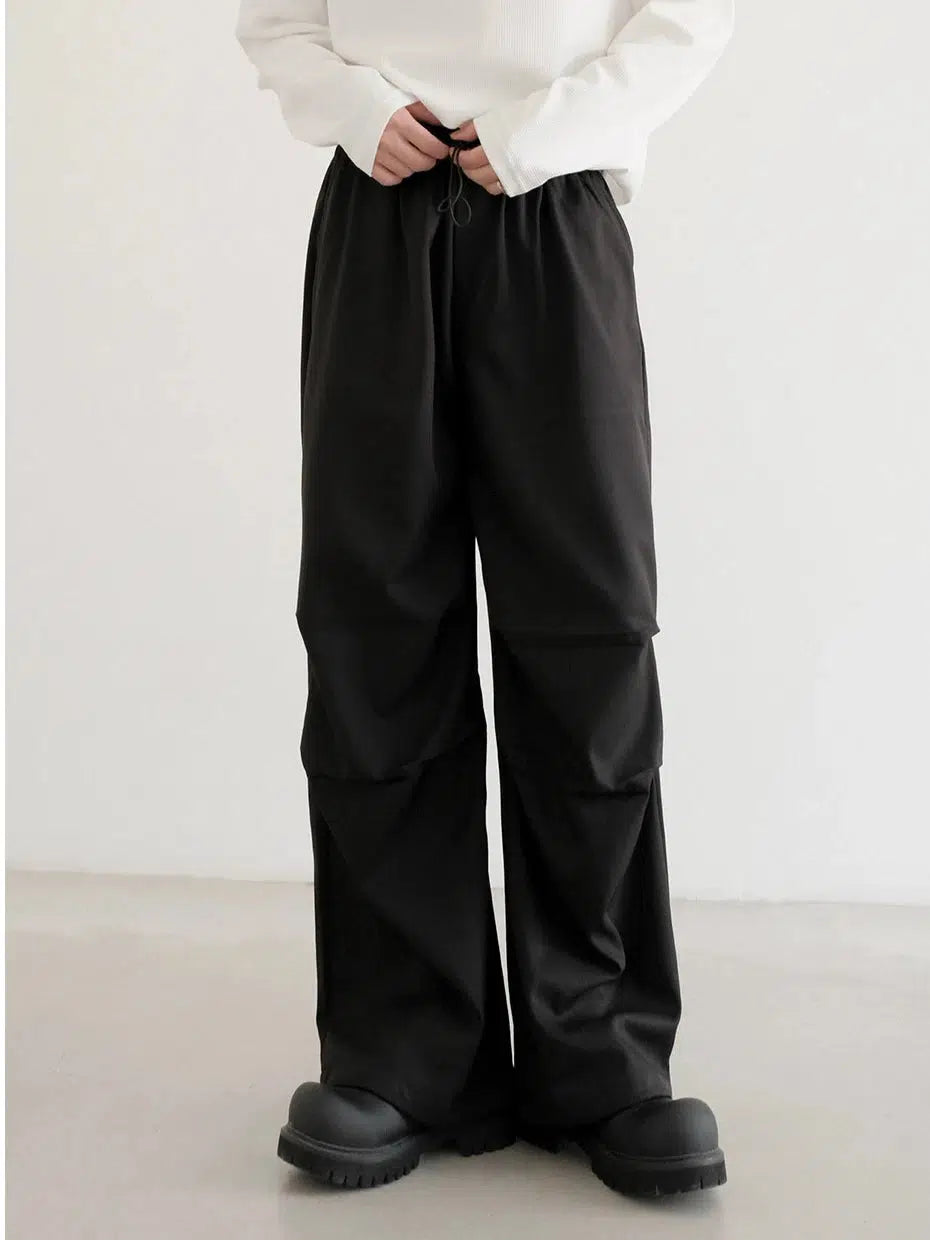 Drawstring Elastic Waist Paratrooper Pants
