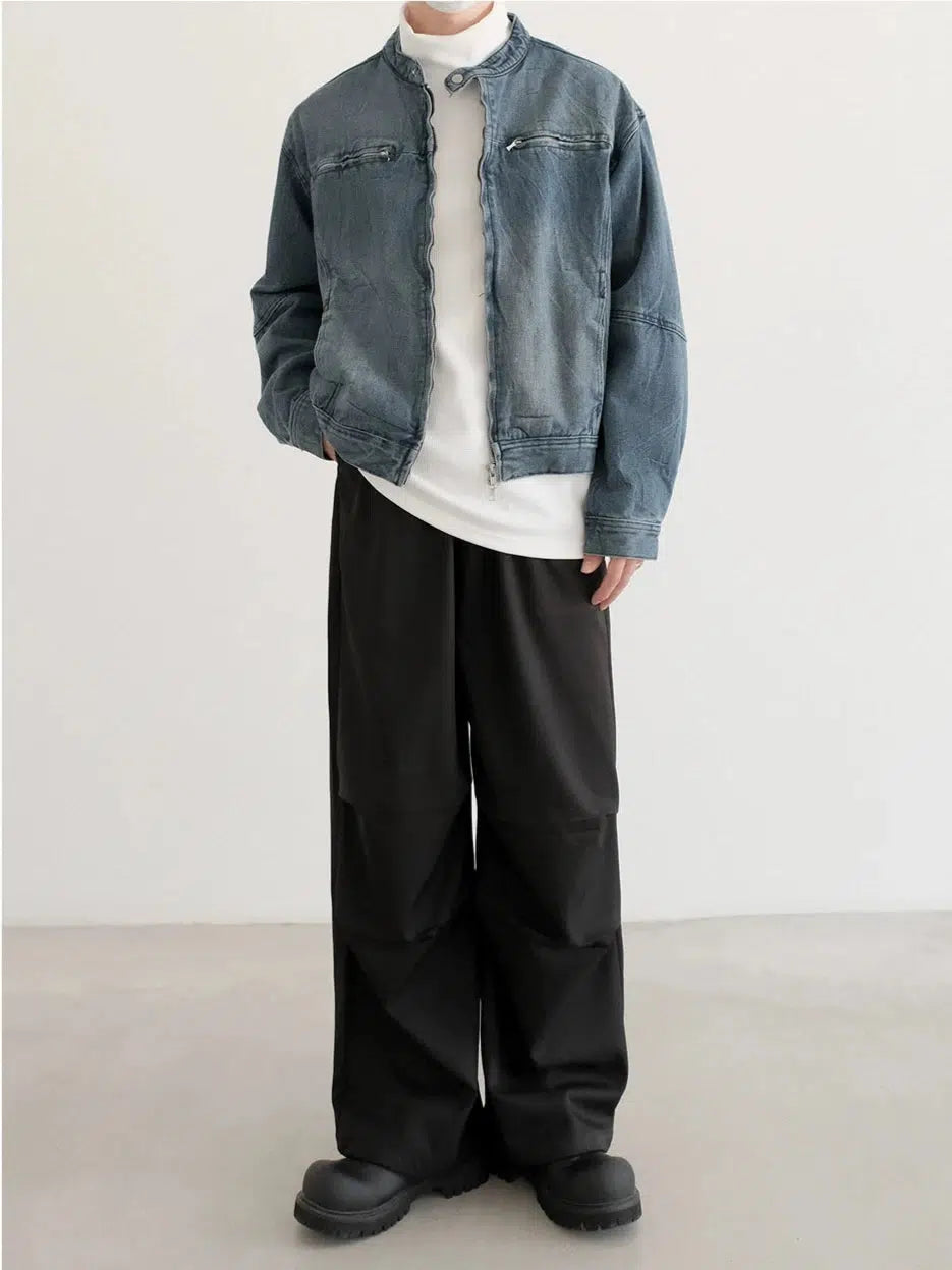 Drawstring Elastic Waist Paratrooper Pants