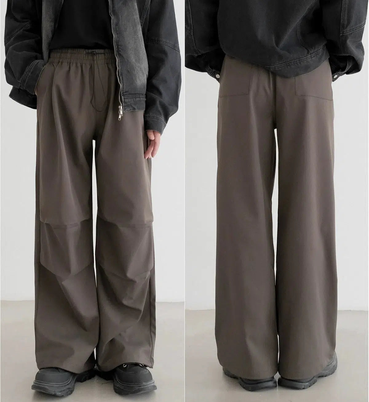 Drawstring Elastic Waist Paratrooper Pants