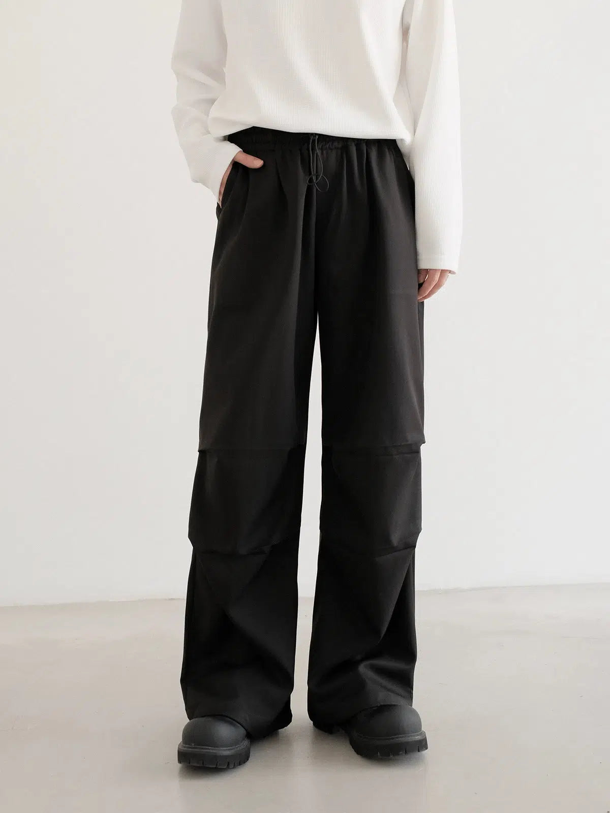 Drawstring Elastic Waist Paratrooper Pants