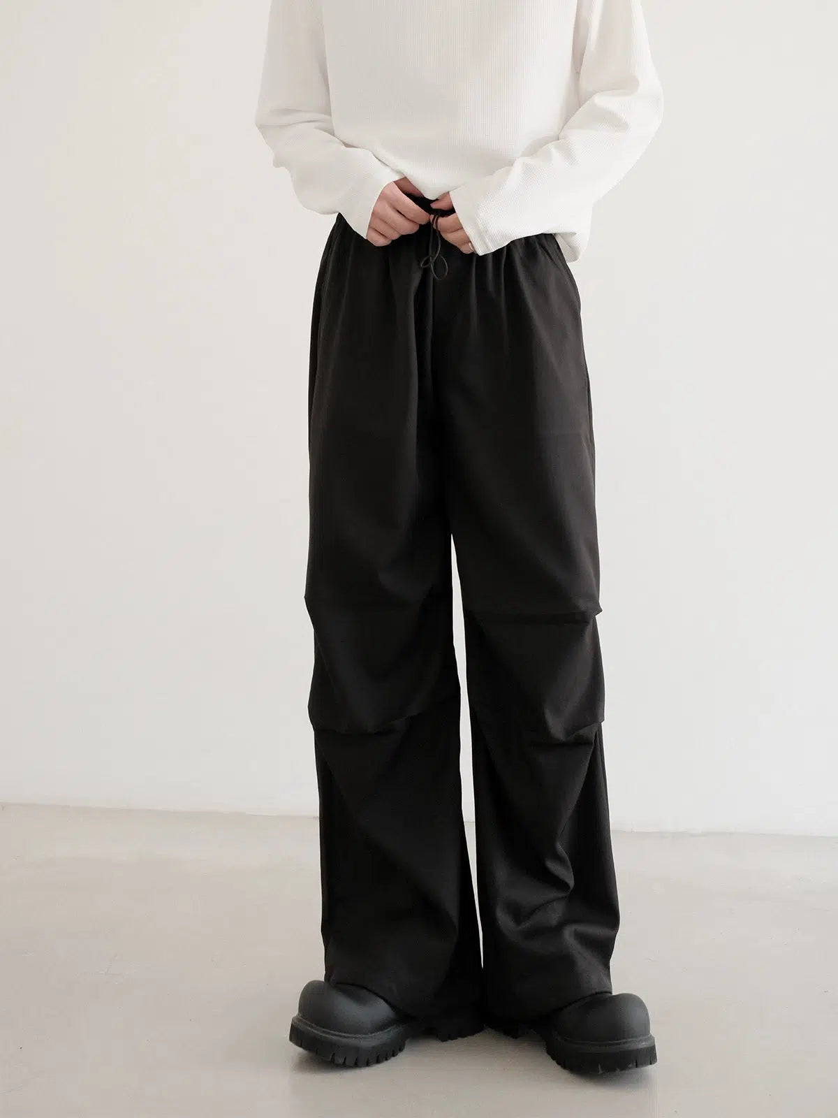 Drawstring Elastic Waist Paratrooper Pants