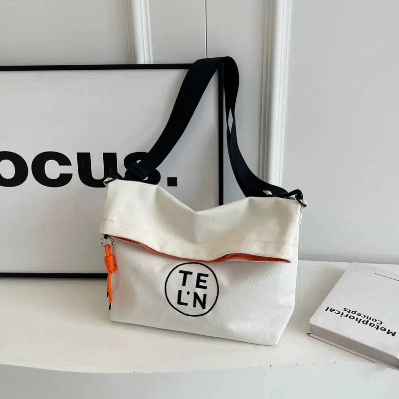 Drawstring Embroidered Logo Canvas Bag