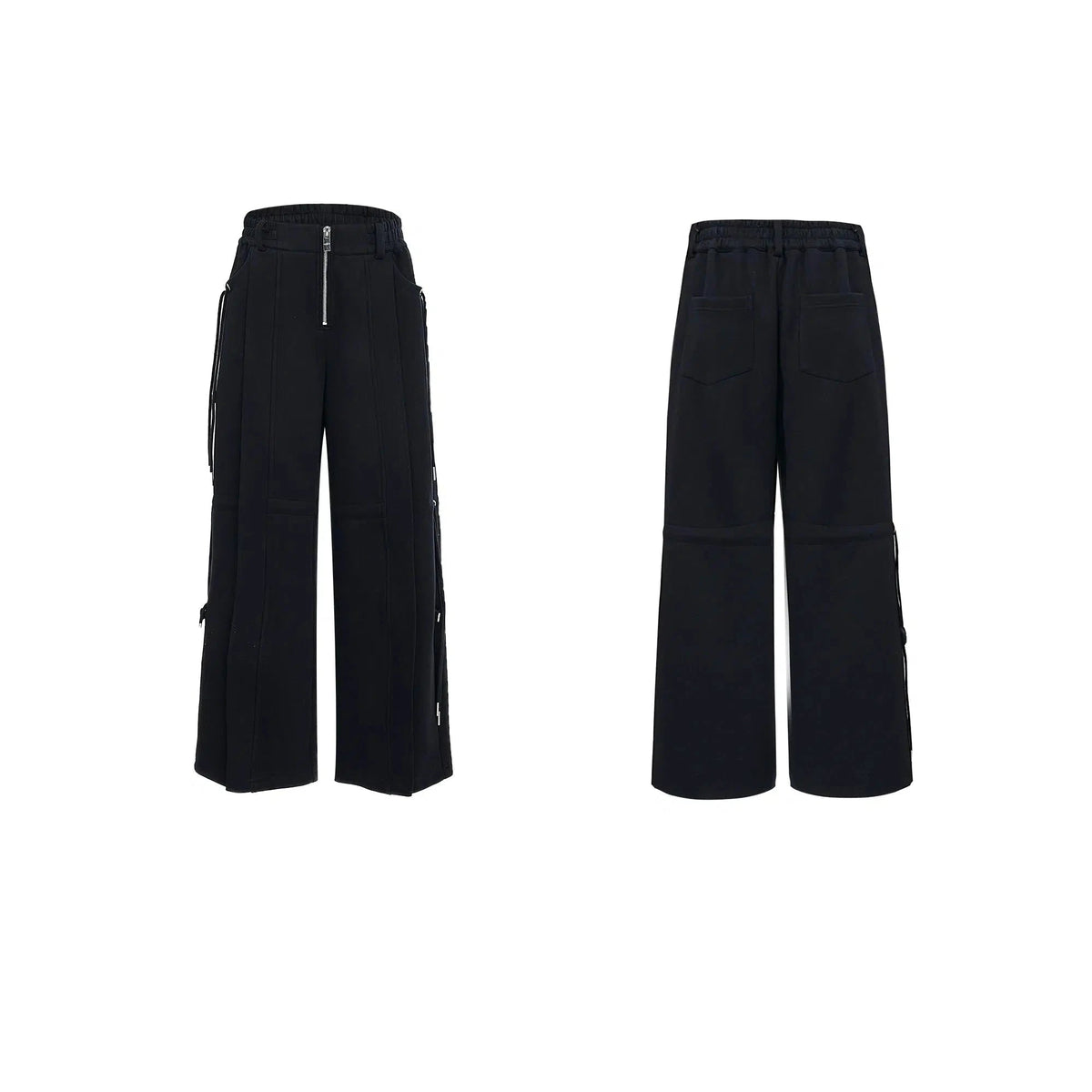 Drawstring Hoodie Wide-Leg Pants Set