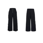 Drawstring Hoodie Wide-Leg Pants Set