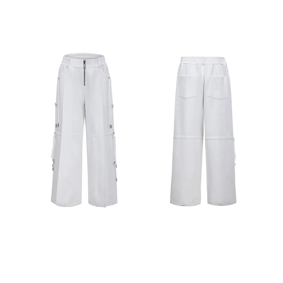 Drawstring Hoodie Wide-Leg Pants Set