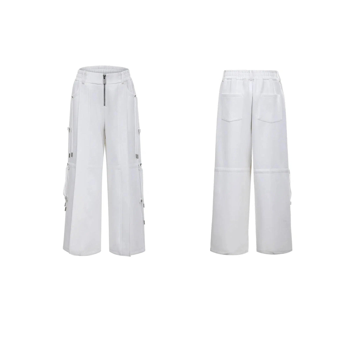 Drawstring Hoodie Wide-Leg Pants Set