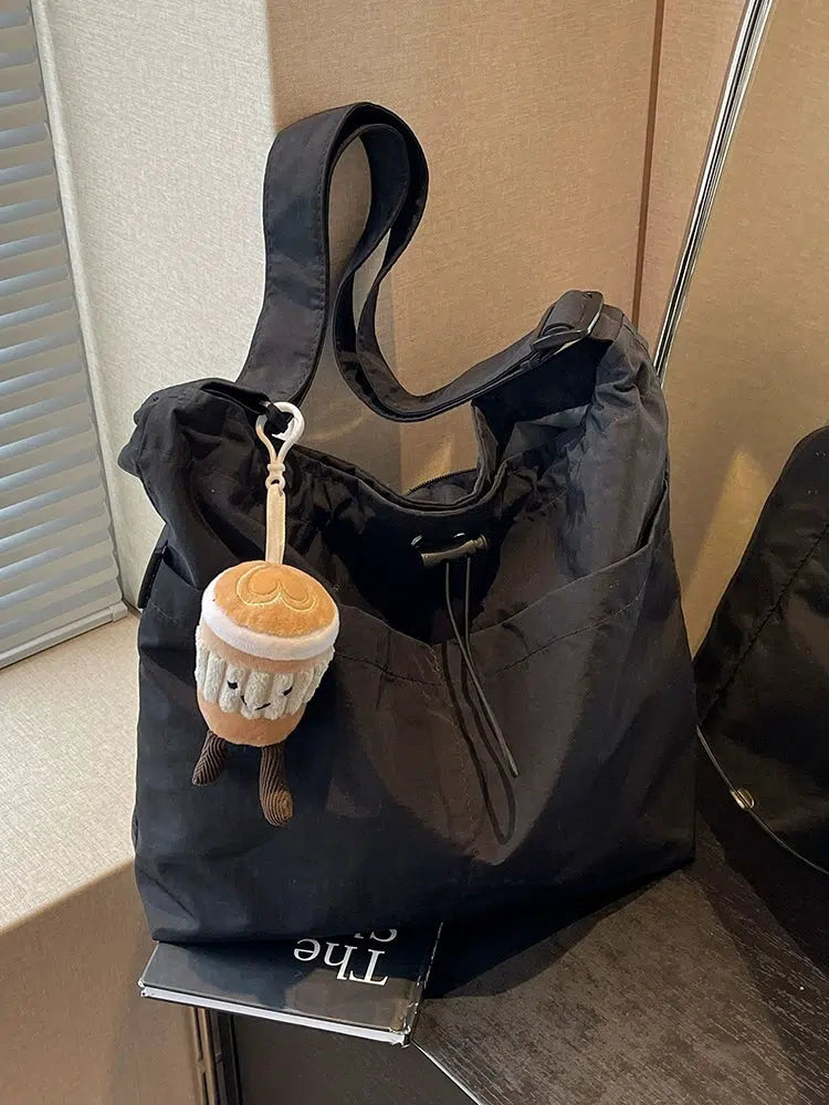 Drawstring Shoulder Tote Bag