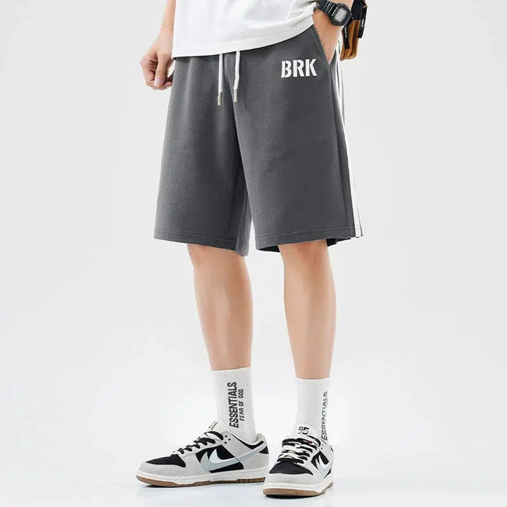 Drawstring Striped Athletic Shorts