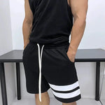 Drawstring Waist Striped Shorts