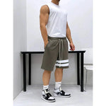 Drawstring Waist Striped Shorts