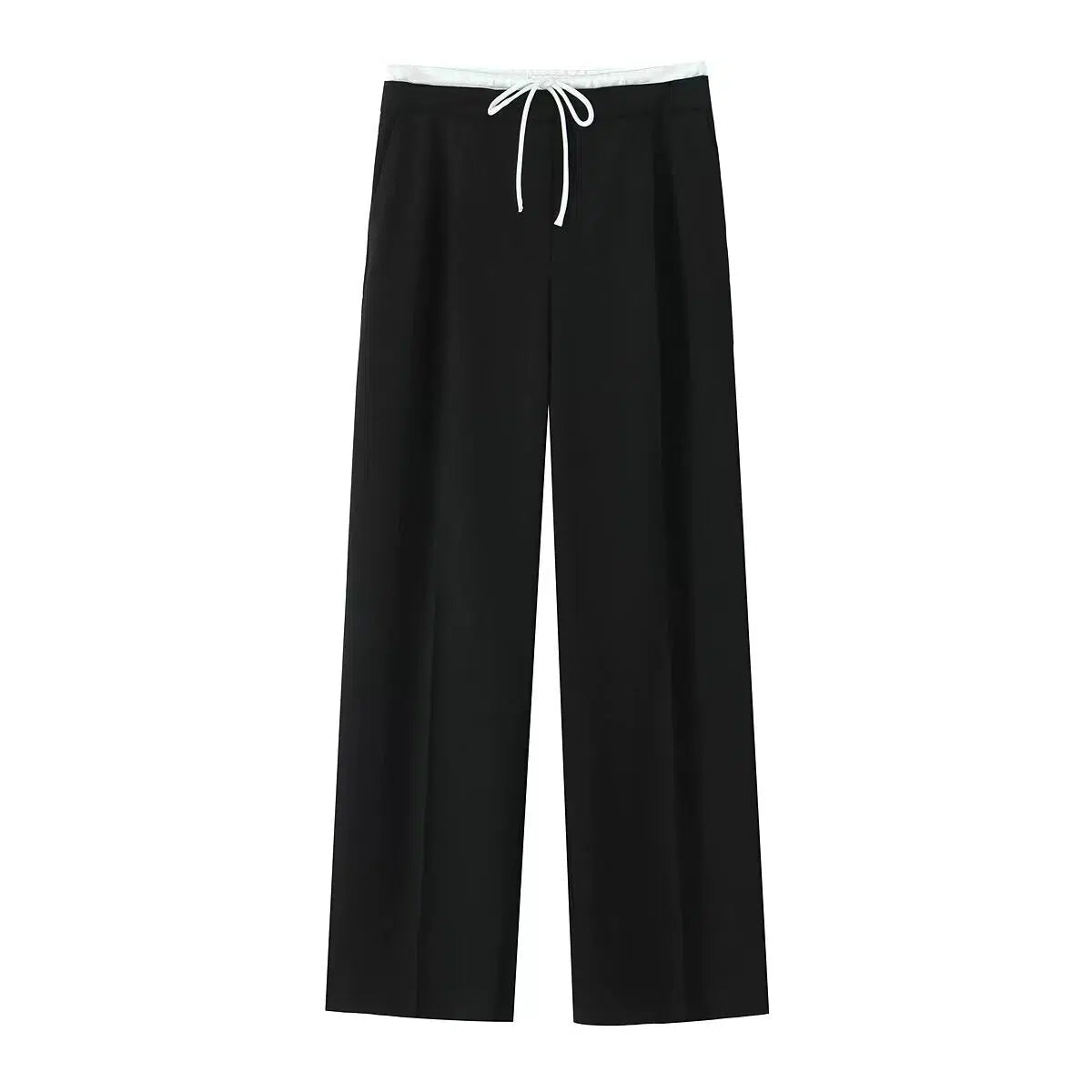 Drawstring Waist Wide-Leg Pants