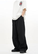Drawstring Wide Cut Parachute Pants