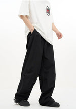 Drawstring Wide Cut Parachute Pants
