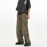 Drawstring Wide Cut Parachute Pants