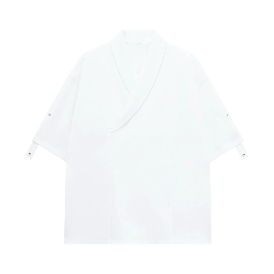 Drop Shoulder Chiffon Short-sleeved Shirt