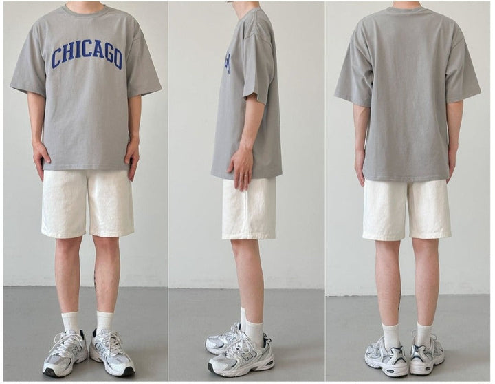 Dropped Shoulder Letter Printed T-Shirt